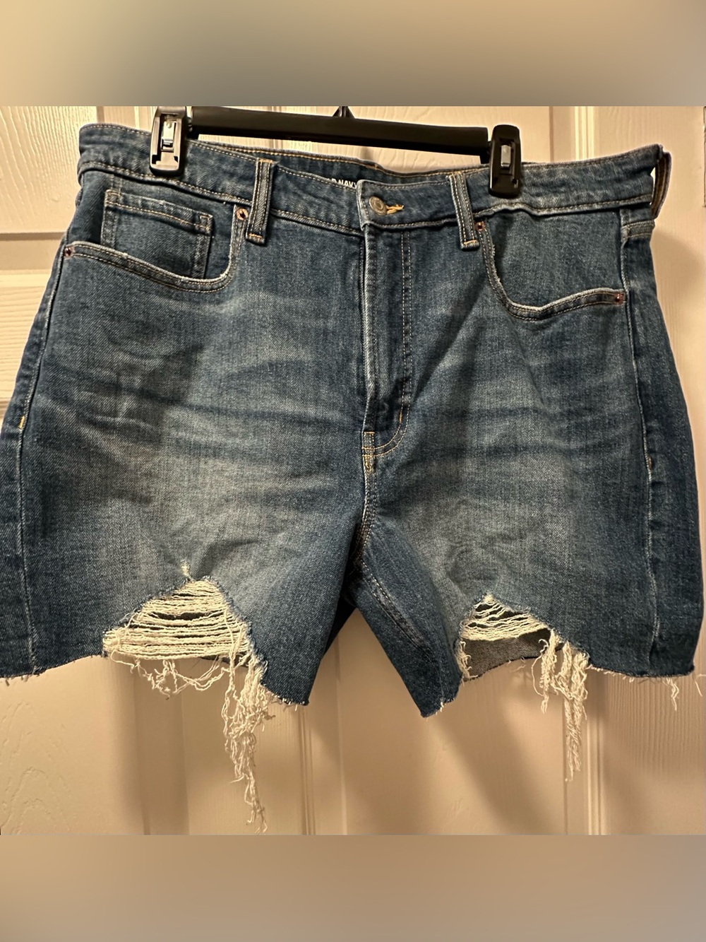 Old Navy Dark Blue High-Rise OG Straight Jean Shorts